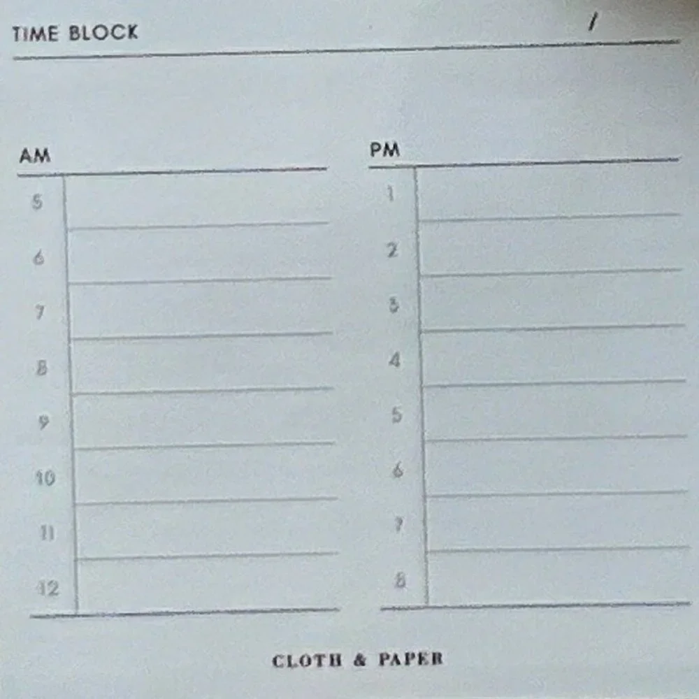 Cloth & Paper Time Block Sticky Notes | Aspen | 3x3 Planner Notes